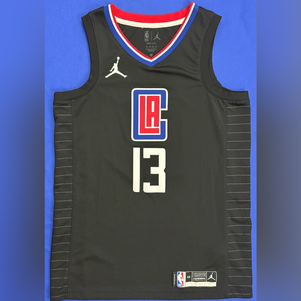 Jordan Paul George Los Angeles Clippers #13 Black Statement Swingman Jersey 44 - Picture 3 of 8